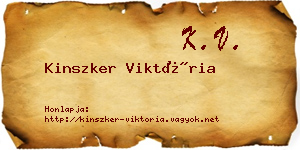 Kinszker Viktória névjegykártya